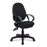 Nautilus Designs Java 200 Medium Back Twin Lever Fabric Operator Office Chair With Fixed Arms Black - BCF/P505/BK/A DD